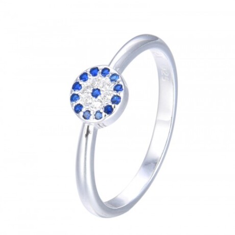 Anillo de plata 925 con circonias, OJO TURCO. Anillo de plata 925 con circonias, OJO TURCO.