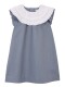 Vestido Cuello Contraste Gris