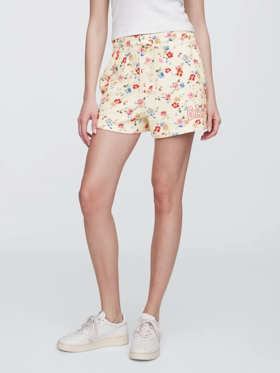 Short Deportivo Fin Felpa Logo Gap Mujer - Red Floral Print 