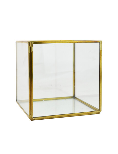 CAJA DECORATIVA VIDRIO 12.3X12.3X12CM BORDE DORADO CAJA DECORATIVA VIDRIO 12.3X12.3X12CM BORDE DORADO