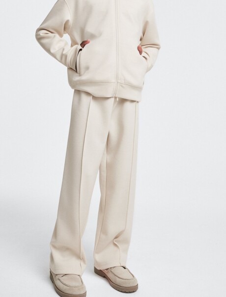 PANTALÓN CON CINTURA ELASTIZADA - BLANCO BLANCO