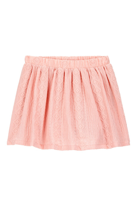 Pollera short a crochet, rosada Sin color