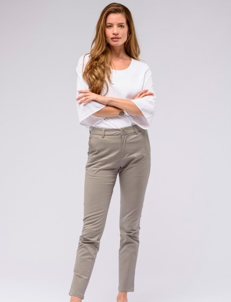 PANTALÓN DE GABARDINA CLÁSICO Khaki