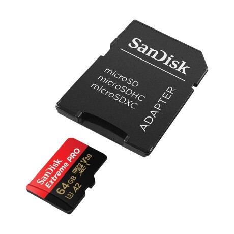 Tarjeta micro sd sandisk 64gb extreme pro 170mb/s 4k + adaptador sd Tarjeta micro sd sandisk 64gb extreme pro 170mb/s 4k + adaptador sd