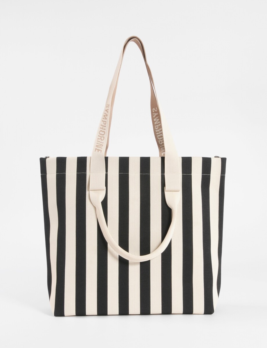 Cartera bolso rayado - negro 