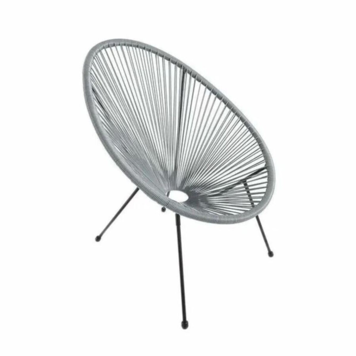 Silla De Patio Simil Ratan Ovalada Gris 4648 