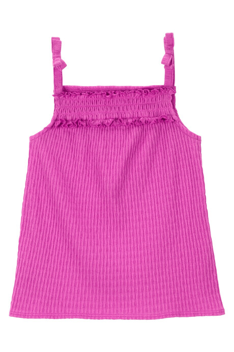 Musculosa de algodón, con fruncido y textura. Talles 2-5T Sin color