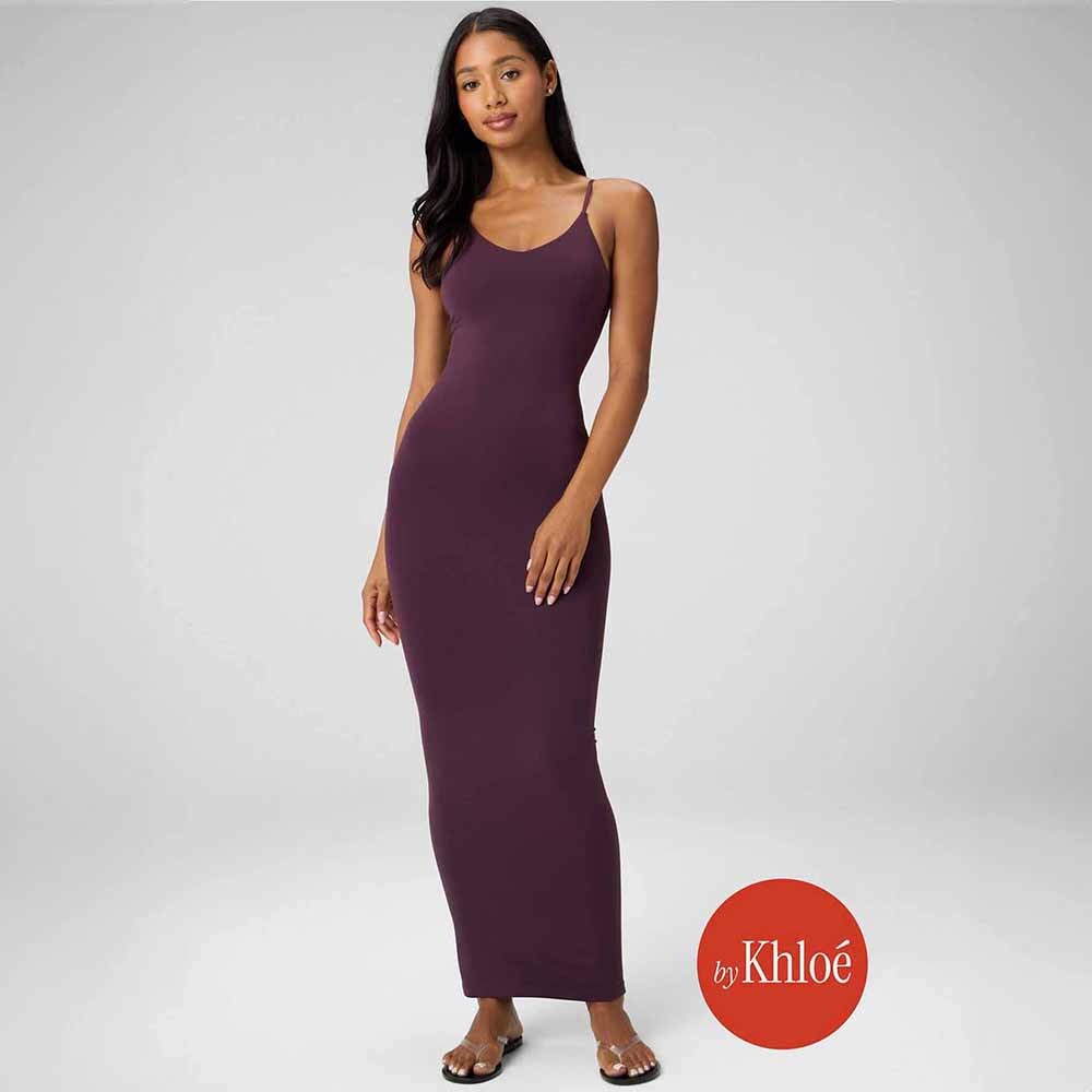 Vestido Strappy Seamless Maxi Dress Mujer Oxblood