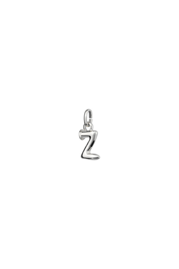 CHARM DE ALEACION DE METALES BAÑADO EN PLATA DE LEY CON FORMA DE LETRA Z CON ARGOLLA Charm