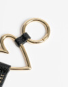 Llavero Cuero/PU Llavero Y Bag Charm De Strap Corazón - Combinacion Bicolor