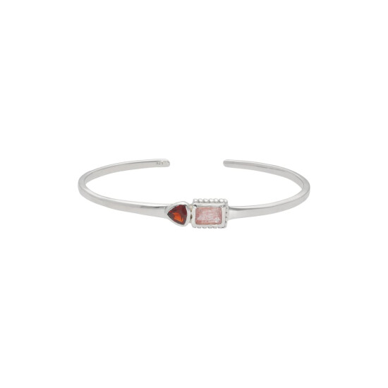 Pulsera Karvik Granate y cuarzo cherry Plata 925 0