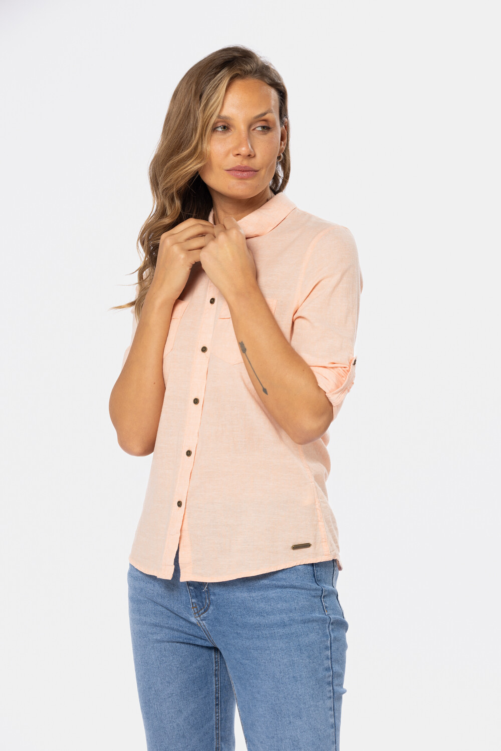 CAMISA DE LINO Rosado
