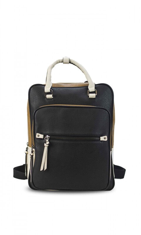 MOCHILA CARACAS NEGRO SUELA Y ARENA