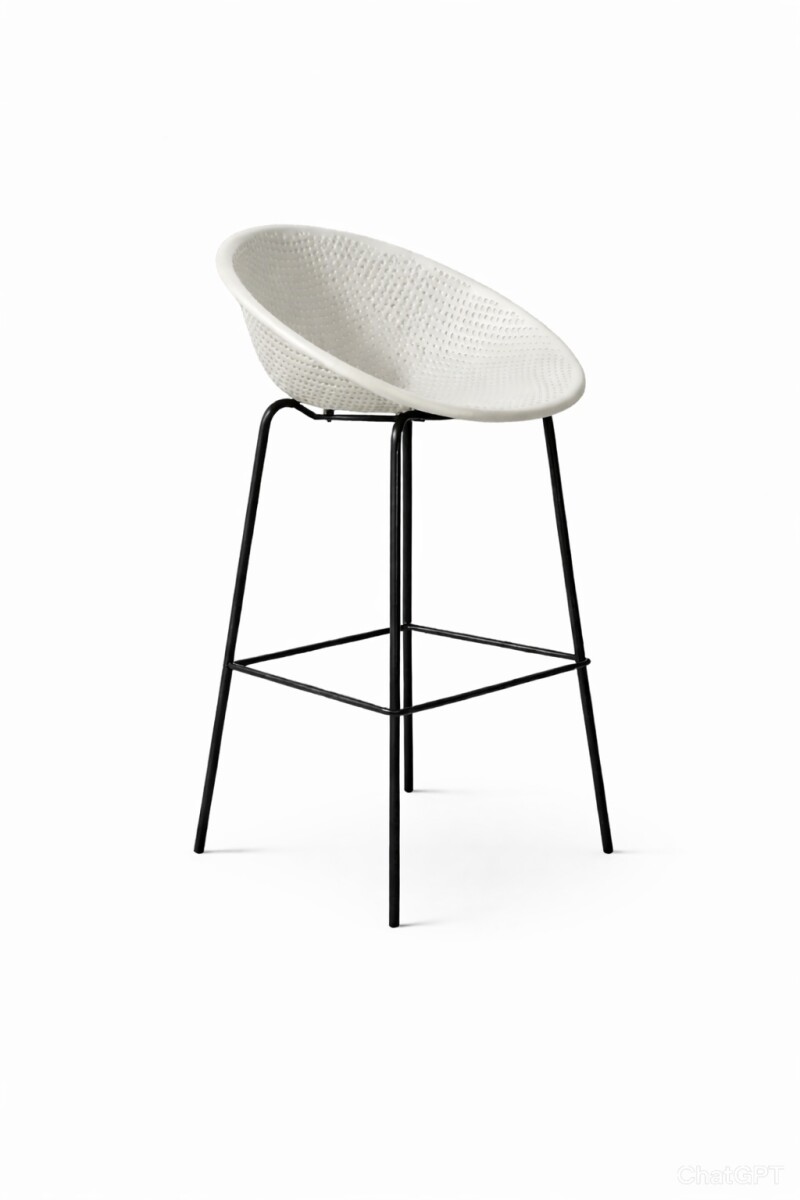 BANQUETA ALTA PANAL BLANCA PP/METAL 