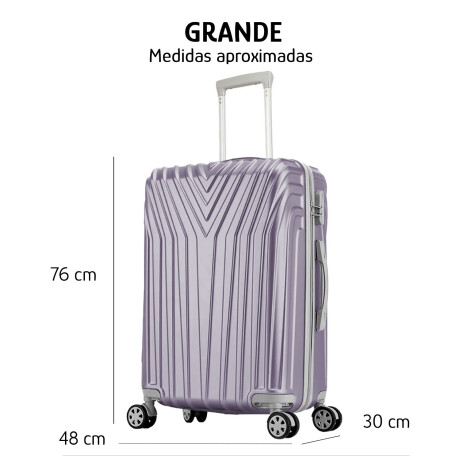 Valija Grande Rígida 4 Ruedas 360° Manija Lateral Candado Lila