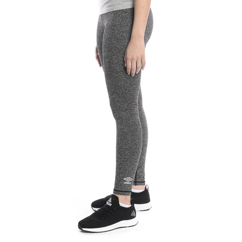 Calza de Mujer Umbro Larga Basica Wns Negro Melange - Plateado