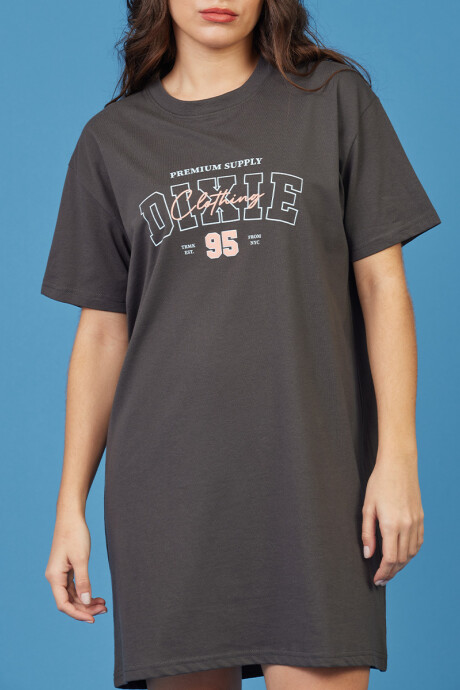 T-SHIRT LARGA SADIE DIXIE Gris Oscuro