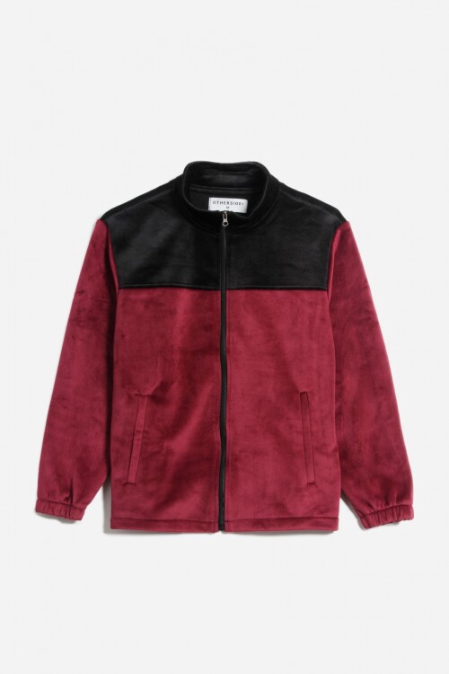 Campera de polar con corderito ROJO