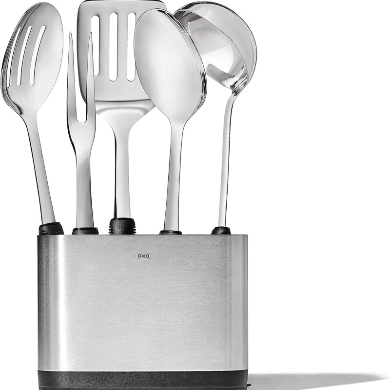 Set 5 Utensilios c/soporte Cocina Acero inoxidable Oxo Set 5 Utensilios c/soporte Cocina Acero inoxidable Oxo