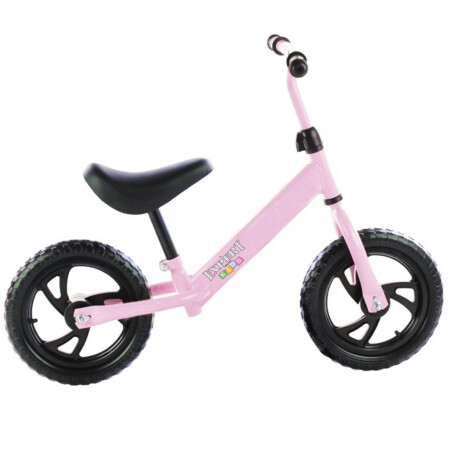 Bicicleta De Metal Sin Pedales P/ Niños Ruedas Goma Rosa