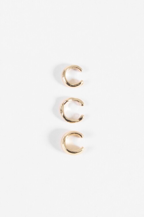 Set de tres earcuff shinny dorado