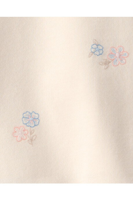 Set dos piezas de algodón, short pollera y buzo, crema, diseño pascua Sin color