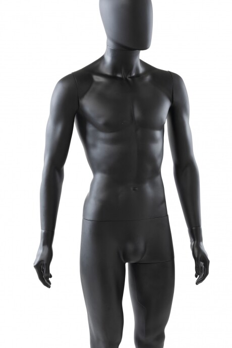 Maniqui Hombre Negro Mate Con Base De Cristal Maniqui Hombre Negro Mate Con Base De Cristal