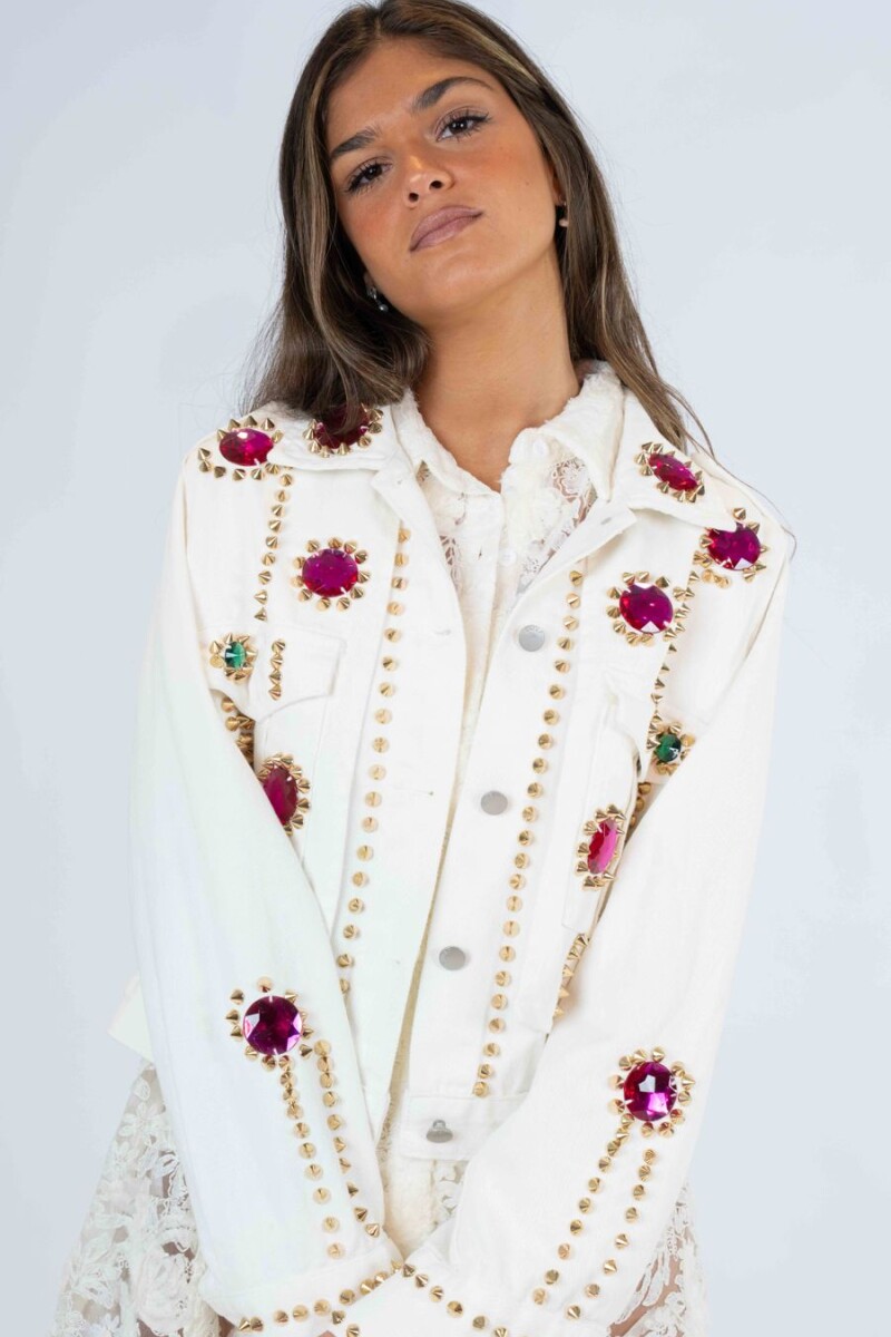 Chaqueta flower Blanco