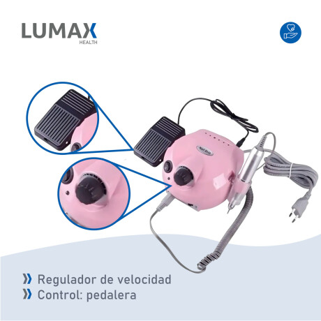 Torno Uñas Lumax 30000rpm Profesional Con Pedalera Rosado