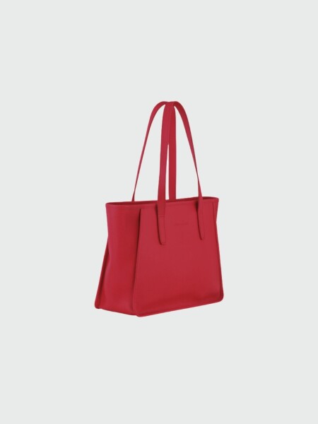 Longchamp -Cartera de cuero con gran capacidad, Le foulonné Rojo