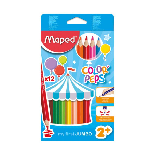 Lápices de colores Maped Colorpeps Jumbo x12 Única