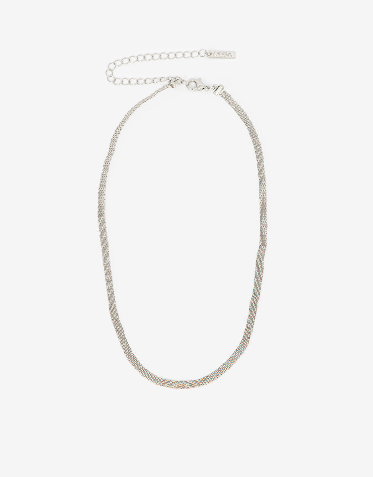 Collares Cortos Metal Collar Corto Metal Mesh. - Plateado Rodio