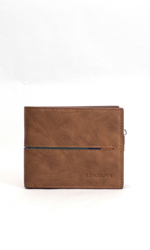 BILLETERA HOMBRE VAN GOGH MARRON CLARO C/ GUARDA VERDE