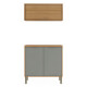 JUEGO DE COCINA 2 MODULOS MESADA MDF LINEA COLORS FREIJO Y VERDE