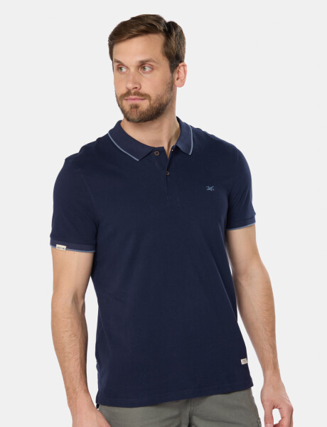 REMERA POLO JERSEY RAYADA Azul