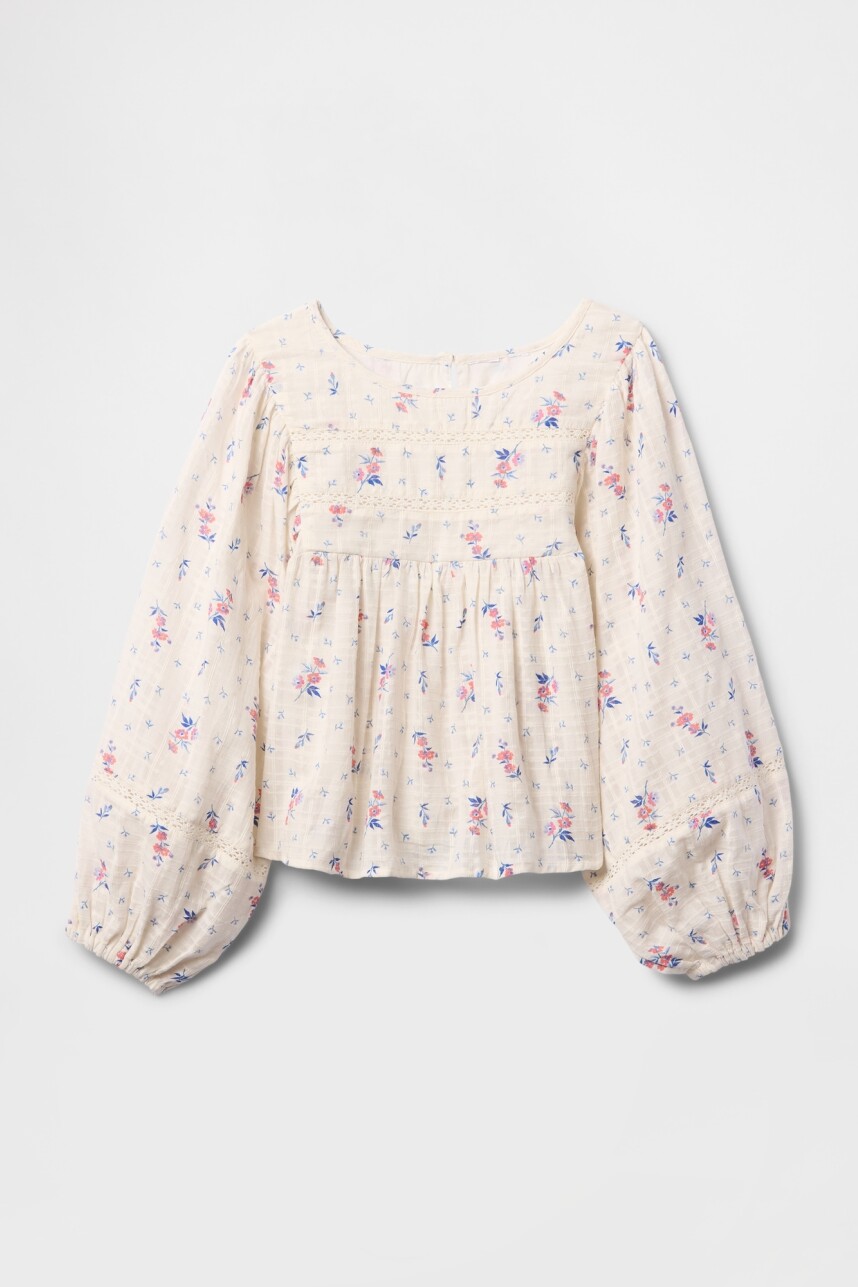 Camisa Niña Ivory Frost Floral