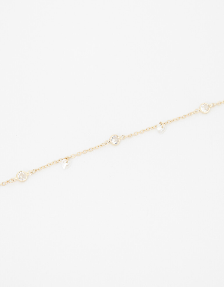 Pulseras Flexibles Strass Pulsera Flexible De Corazón Cubic - Dorado