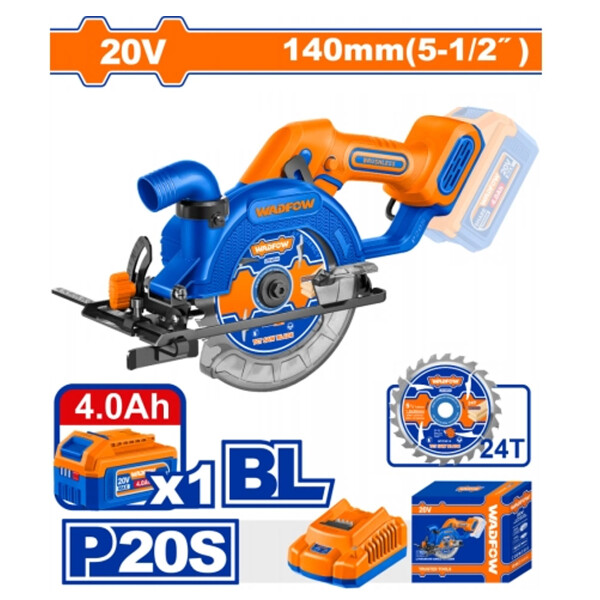 SIERRA CIRCULAR BATERIA 20V 5-1/2 140MM + BATERIA.AH + CARGADOR WADFOW WLWP5633 SIERRA CIRCULAR BATERIA 20V 5-1/2 140MM + BATERIA.AH + CARGADOR WADFOW WLWP5633