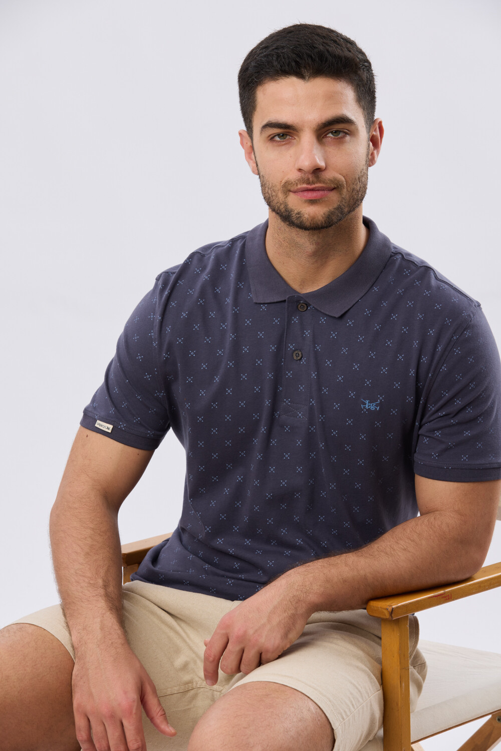 REMERA POLO ESTAMPADA JERSEY Azul