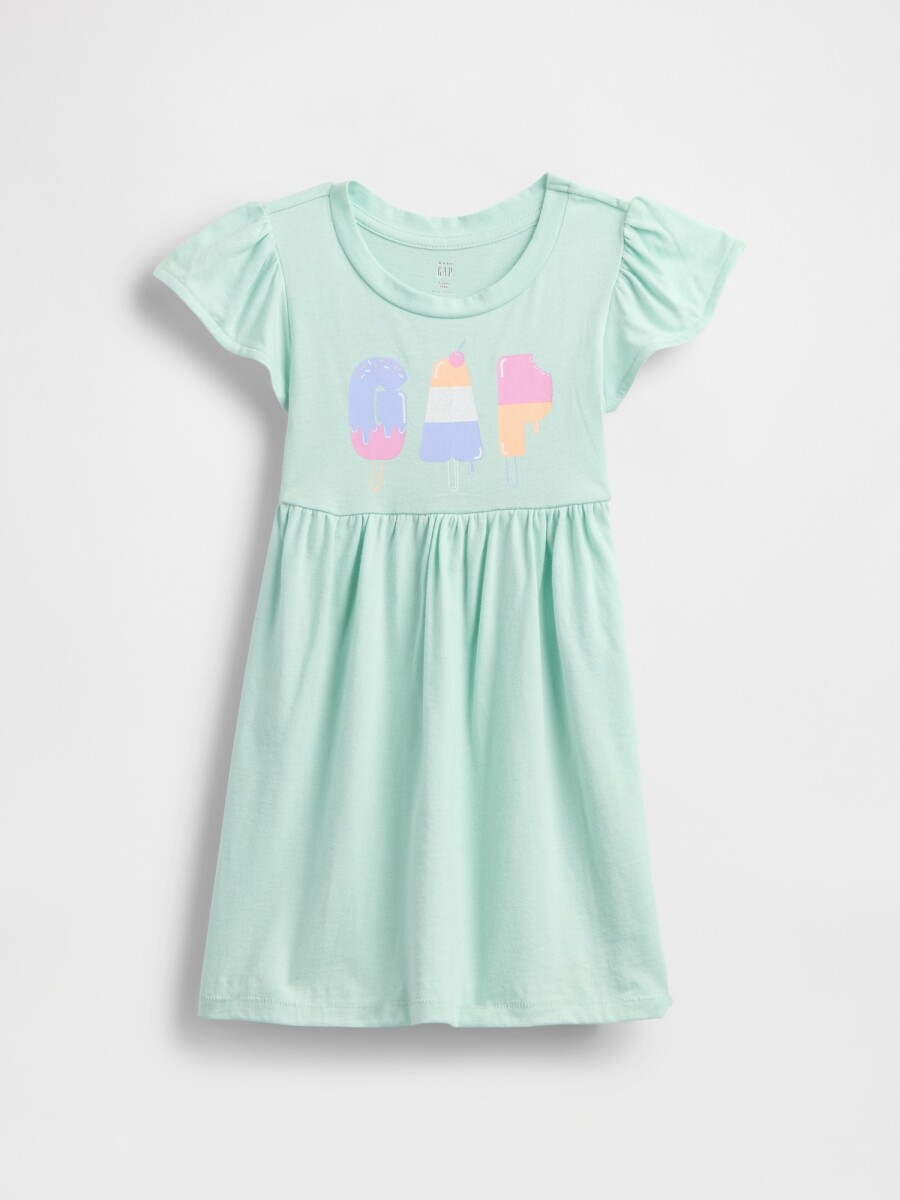Vestido Logo Gap Toddler Niña - Crystal Mint 