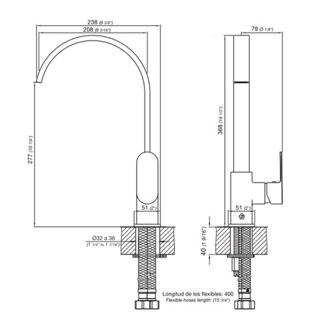 Monocomando Para Mesada Cocina Fresia 000