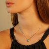 Colgante con cadena Celandine de plata 925 con topacio azul Colgante con cadena Celandine de plata 925 con topacio azul