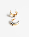 Aros Argollas Metal Argollas Doble Metal Biplating - Dorado