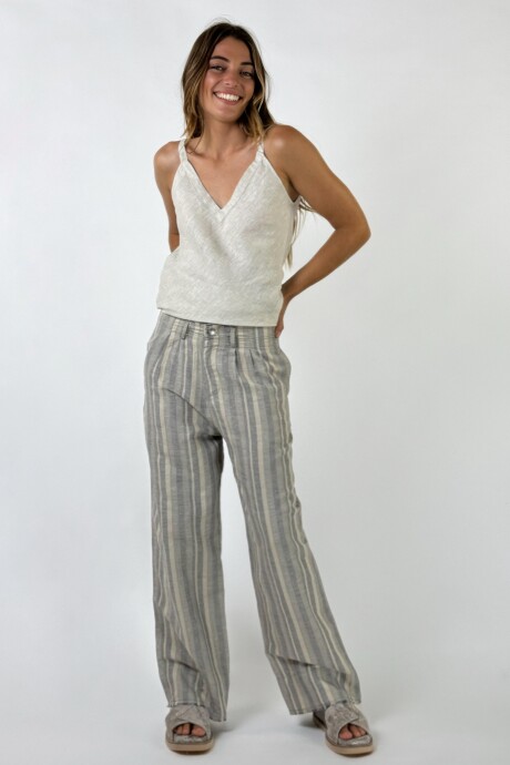 PANTALON MANHATTAN RAYADO Azul