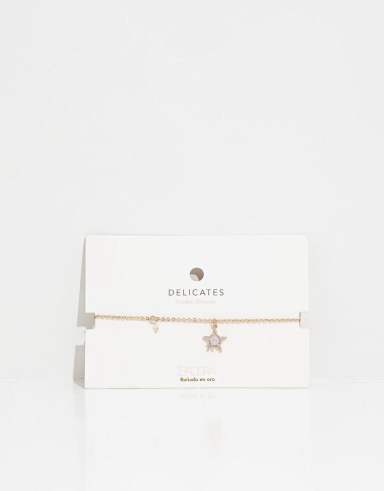 Pulseras Flexibles Strass Pulsera Con Diije De Estrella - Dorado