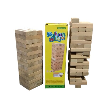 De Ingenio Torre de Madera Jenga Clásico con Números 001