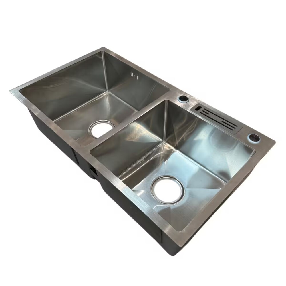 Pileta de cocina DREAM doble 82x45x21cm c/guarda objetos Pileta De Cocina Dream Doble 82x45x21cm C/guarda Objetos