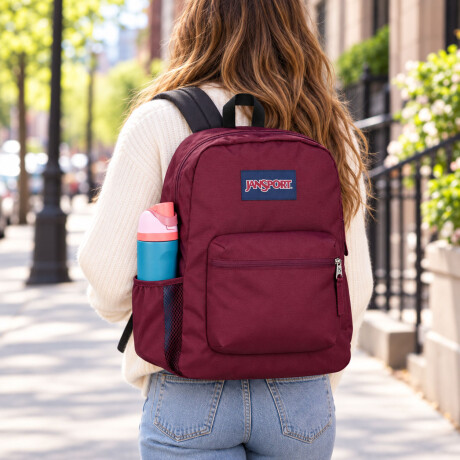 Mochila Escolar Jansport Cross Town Original Unisex Urbana Cherry Lacquer