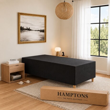 Sommier Baul 1 Plaza HAMPTONS Smartbox Mercury 90x190 Negro