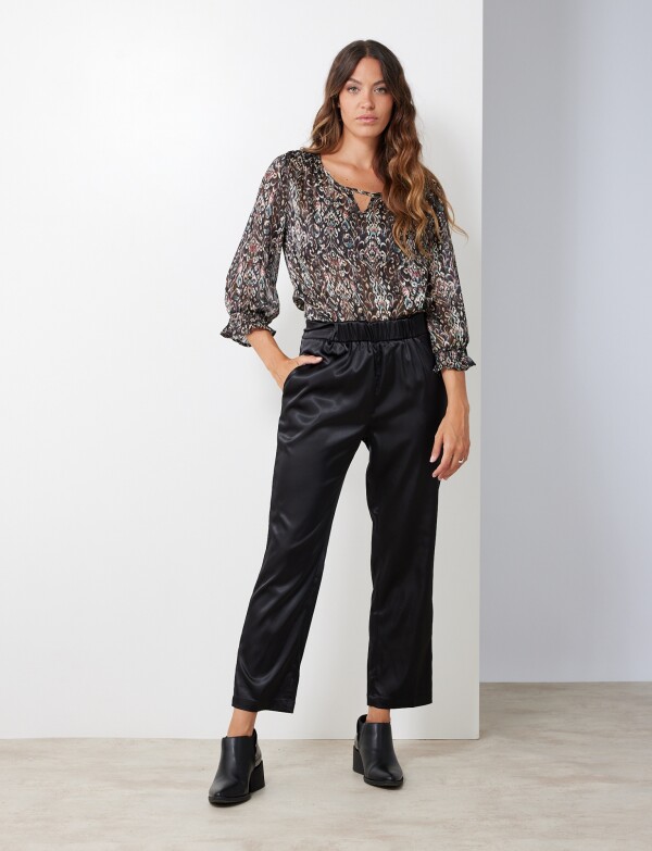 Pantalon Saten NEGRO